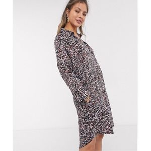 ASOS Monki Mia Raglan Abstract Print Shirt Dress